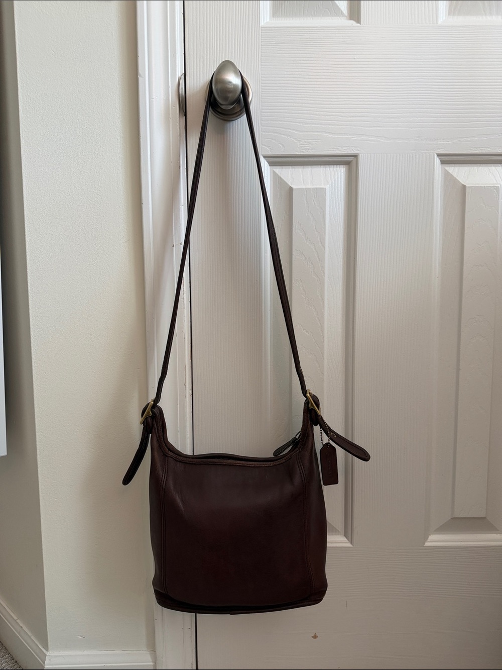 Vintage Coach Leather Brown Bucket Bag